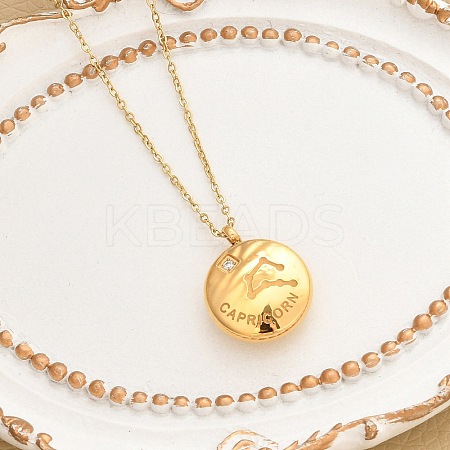 304 Stainless Steel Clear Cubic Zirconia Constellation Pendant Necklaces NJEW-R021-02G-02-1