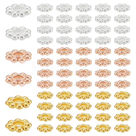 126Pcs 3 Colors Zinc Alloy Spacer Beads FIND-LP0001-12-1