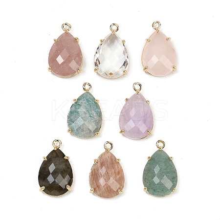 Natural Mixed Gemstone Faceted Pendants G-K347-05G-1