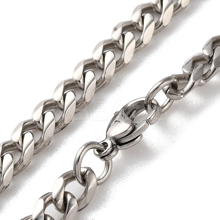 304 Stainless Steel Cuban Link Chain Necklaces for Men NJEW-B117-01D-P-1