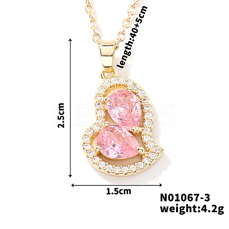 Elegant and Unique Style Brass & Glass Lock Collar Heart Pendant Necklaces for Women FN1868-3-1