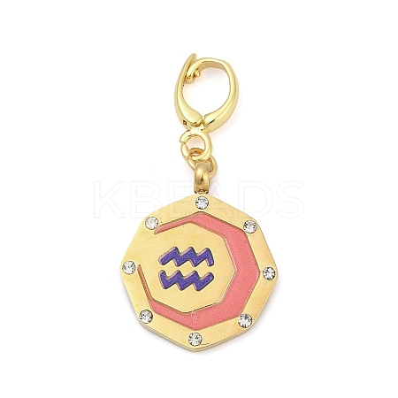 304 Stainless Steel Enamel Pendant Decoration STAS-S168-01G-11-1