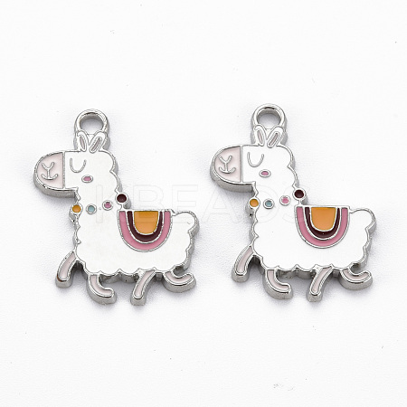 Rack Plating Alloy Enamel Pendants ENAM-N053-29-RS-1