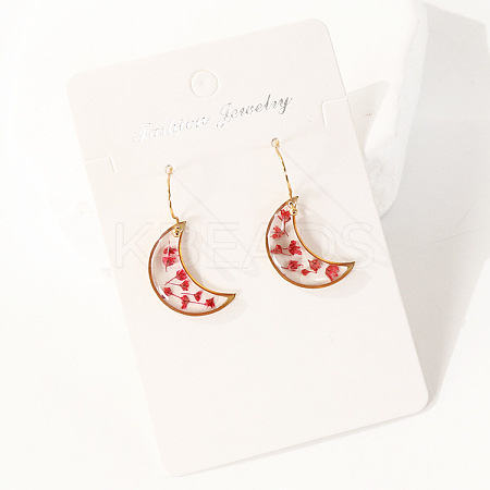 Moon 304 Stainless Steel Dangle Earrings WG43EF9-01-1