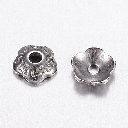Tarnish Resistant 5-Petal 304 Stainless Steel Bead Cap LS-STAS-N0005-01P-1