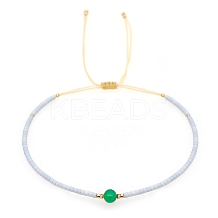 Adjustable Glass Seed Bead Braided Bead Bracelets for Women VT9382-40-1