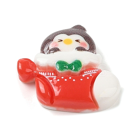 Animal Christmas Socking Theme Opaque Resin Decoden Cabochons RESI-S397-03B-1