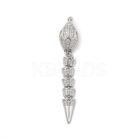 Brass Micro Pave Clear Cubic Zirconia Snap Clasps KK-Z078-37P-1