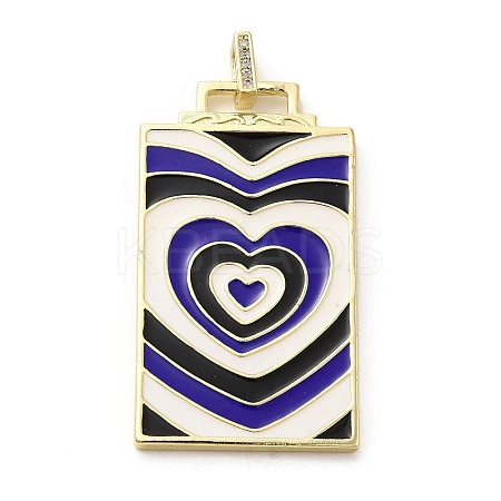 Brass Micro Pave Cubic Zirconia Pendant with Enamel KK-H458-02G-P01-1