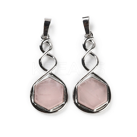 Natural Rose Quartz Pendants G-F777-05P-08-1