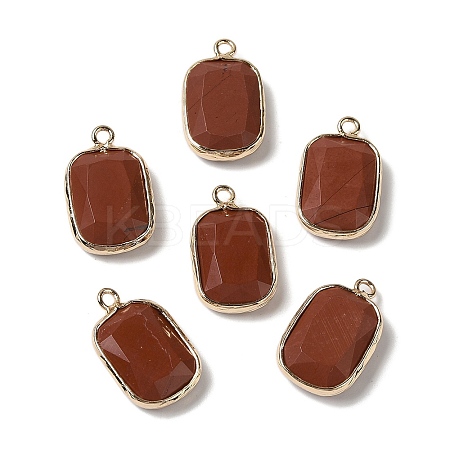 Natural Red Jasper Faceted Pendants G-Q169-06G-04-1