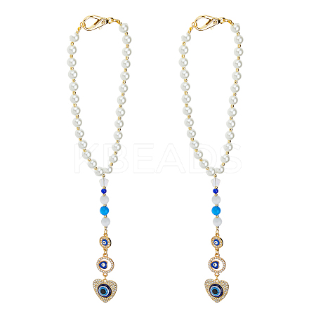 2Pcs Alloy Rhinestone Pendant Decorations HJEW-FH00021-1