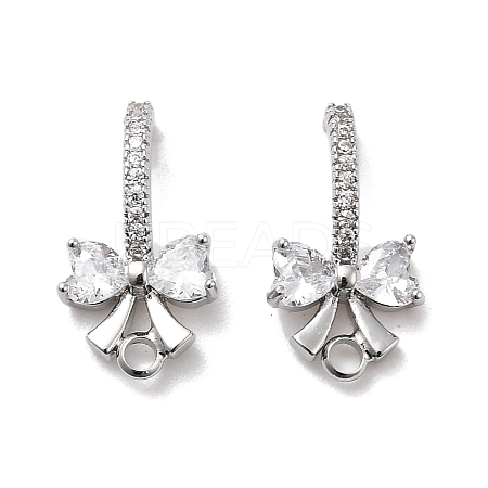 Brass with Cubic Zirconia Stud Earring Finding LS-KK-Q048-24P-1
