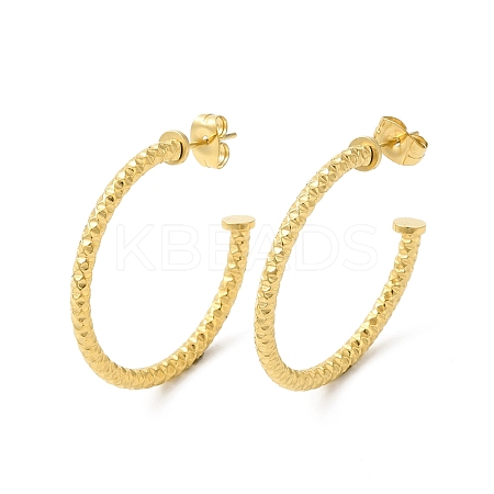 PVD Vacuum Plating 304 Stainless Steel Ring Stud Earrings X-EJEW-D057-01G-1