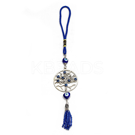 Alloy & Lampwork Tree of Life with Evil Eye Pendant Decoration PW23022396844-1