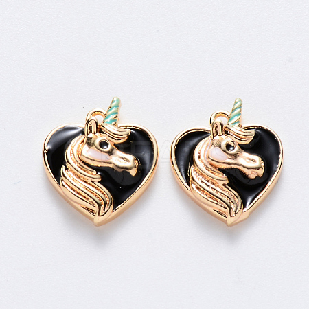 Brass Enamel Pendants KK-T049-025G-04-NF-1