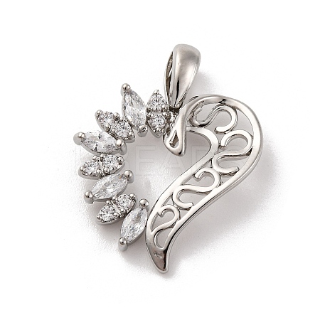 Brass Micro Pave Cubic Zirconia Pendants KK-U033-13P-01-1