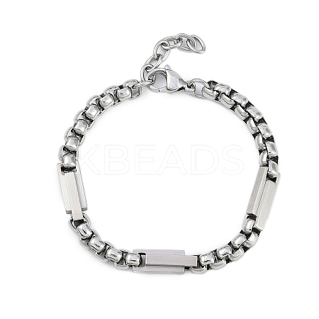 304 Stainless Steel Box Chains Bracelets BJEW-S156-02P-1
