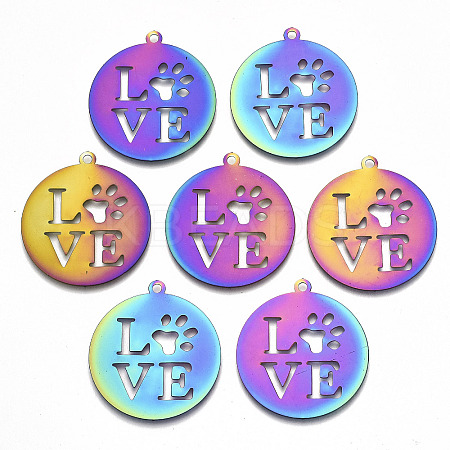 Ion Plating(IP) 201 Stainless Steel Pet Pendants LS-X-STAS-R114-005-1