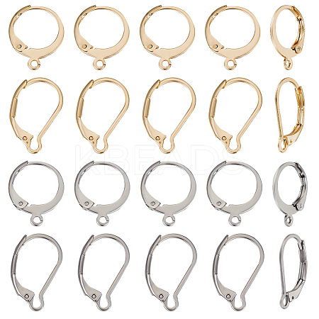 80Pcs 4 Style 304 Stainless Steel Leverback Earring Findings STAS-BBC0003-77-1