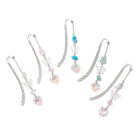 Tibetan Style Alloy Hook Bookmarks AJEW-JK00342-1