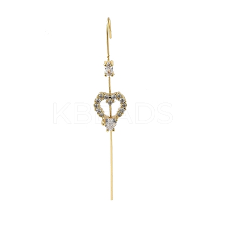 Brass Crystal Rhinestone Ear Wrap Crawler Hook Earrings for Women EJEW-C097-02G-03-1