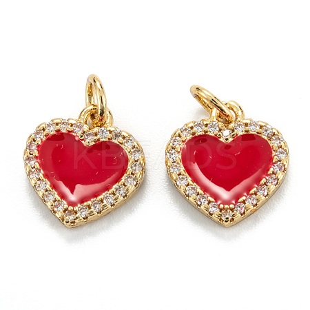 Brass Micro Pave Clear Cubic Zirconia Pendants ZIRC-M115-43G-D-1