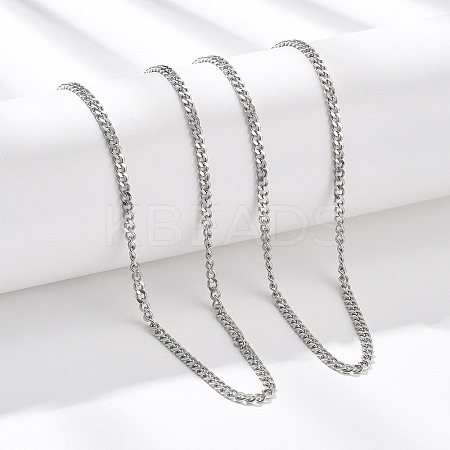 3.5MM 304 Stainless Steel Curb Chain Necklaces NJEW-T016-10P-1