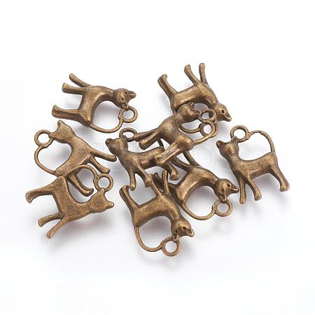 Tibetan Style Alloy Kitten Pendants TIBEP-A22091-AB-FF-1