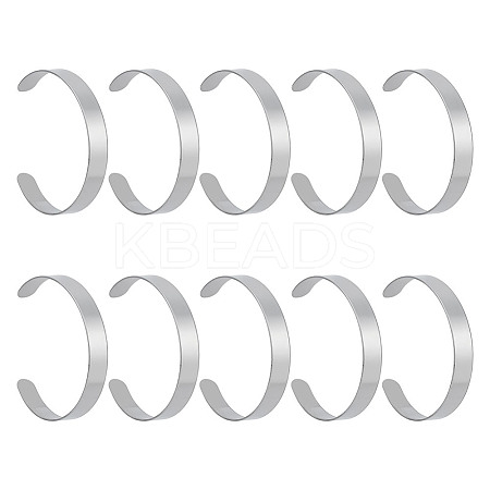 10Pcs 304 Stainless Steel Open Cuff Bangles BJEW-GO0001-02A-1