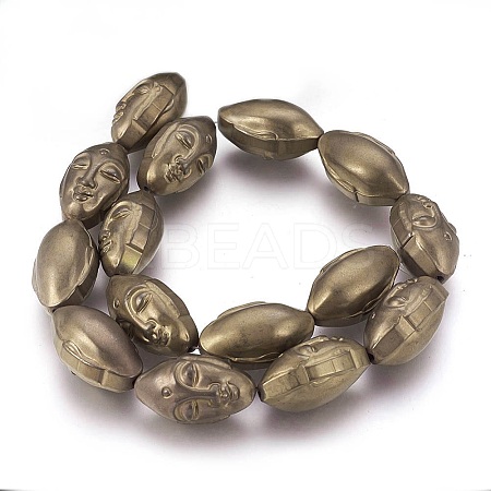 Electroplated Non-magnetic Synthetic Hematite Beads Strands G-P392-M10-1