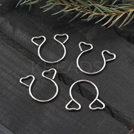 304 Stainless Steel Heart Clip on Nose Rings AJEW-A062-01A-P-1