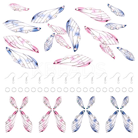 DIY Transparent Resin Wing Dangle Earring Making Kit DIY-TA0010-23-1
