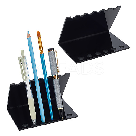 Letter V Shaped Acrylic Pencil & Makeup Brush Holder AJEW-WH0314-480-1