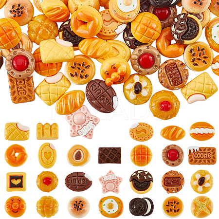 80Pcs 4 Styles Opaque Resin Imitation Food Decoden Cabochons CRES-SC0003-02-1