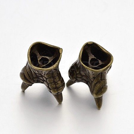 Brass Animal Claw Bead Caps KK-E639-10AB-NF-1
