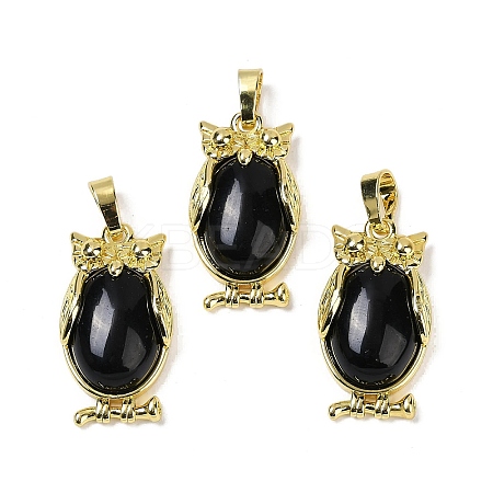 Natural Obsidian Pendant KK-F887-02G-17-1