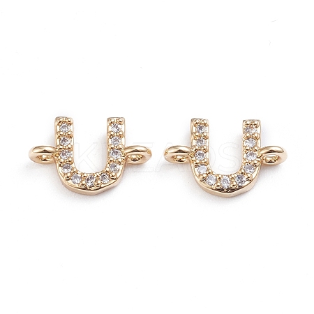 Brass Micro Pave Cubic Zirconia Letter Links LS-ZIRC-I042-16G-U-1