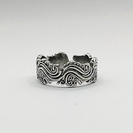 Wave Shaped Brass Cuff Open Rings FS-WG1C725-01-1