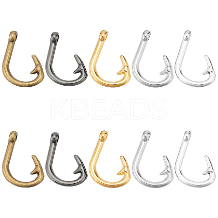 10Pcs 5 Colors Alloy Hook Clasps FIND-LP0002-60-1
