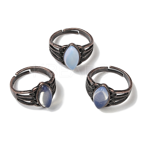 Opalite Horse Eye Adjustable Rings RJEW-K271-05R-15-1