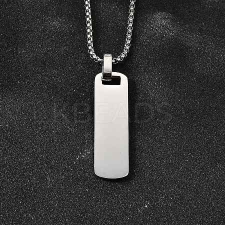 304 Stainless Steel Blank Pendant Necklaces NJEW-P329-04E-P-1