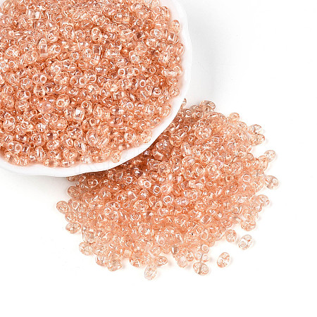 Transparent Colours Luster Glass Seed Beads SEED-N008-09I-1