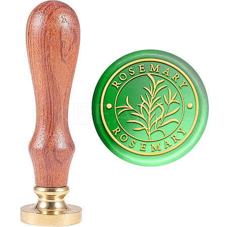 Brass Wax Seal Stamp with Handle AJEW-WH0184-1069-1