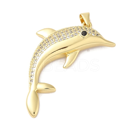 Rack Plating Brass & Clear Cubic Zirconia Pendants KK-L216-067G-1