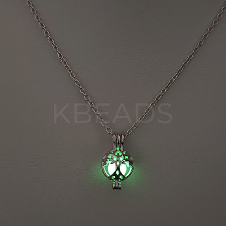 Alloy with Luminous Resin Bead Inside Pendant Necklaces for Women Men FS-WG4D5C2-30-1