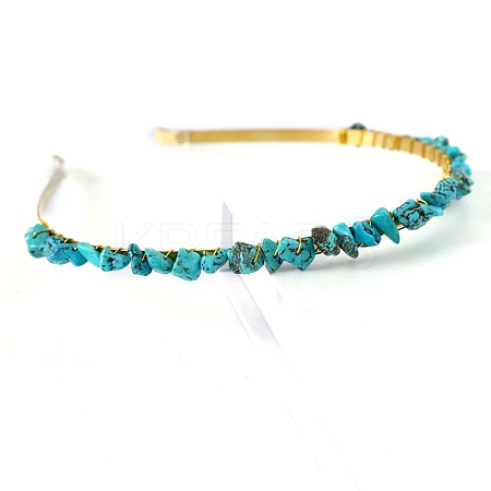 Synthetic Turquoise Hair Bands PW-WGC1C33-31-1