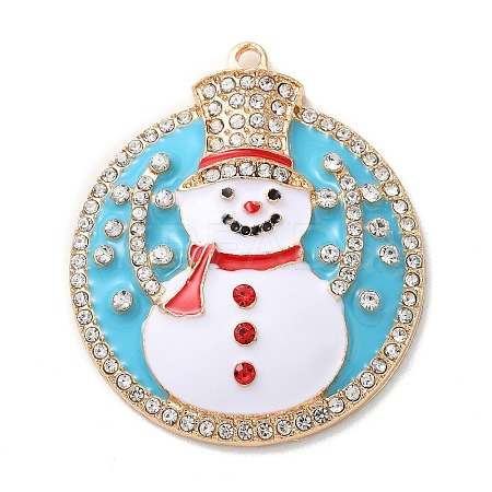 Christmas Zinc Alloy Rhinestone Pendnats LS-PALLOY-K008-02B-KCG-1