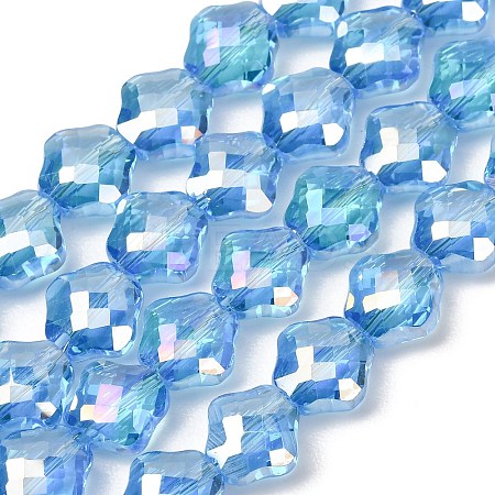 Electroplate Transparent Glass Beads Strands GL-CBA7A17-02A-07-1