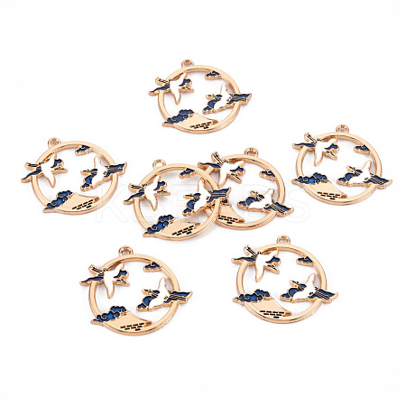 Eco-Friendly Alloy Enamel Pendants ENAM-T011-81A-NR-1